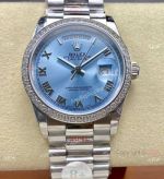 8+ Factory Best Edition Rolex Watch Gain Weight DayDate Ice Blue Diamond 36mm